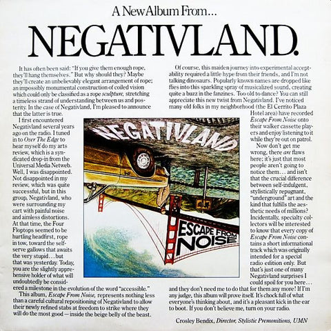 NEGATIVLAND - Escape From Noise LP